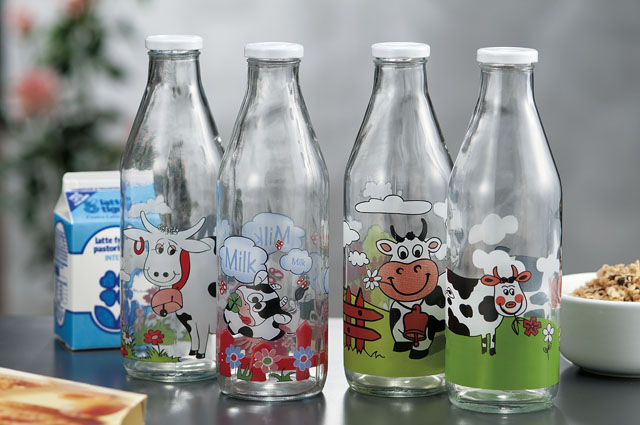 004693 Bottiglia milk vetro cm.8 x h 26.5 20365