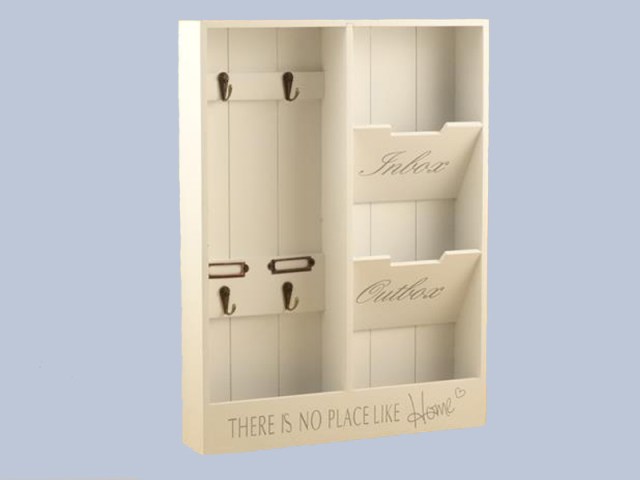 005761 Portachiavi + portaposta legno bianco 156-13