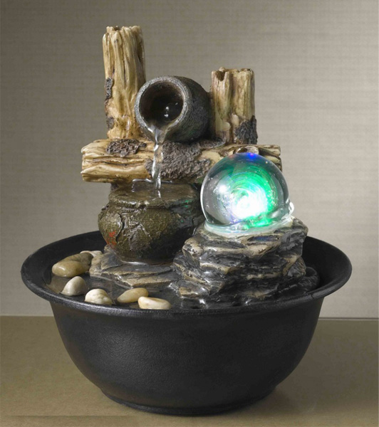 003742 Fontana con bambu e anfora rotonda 183978