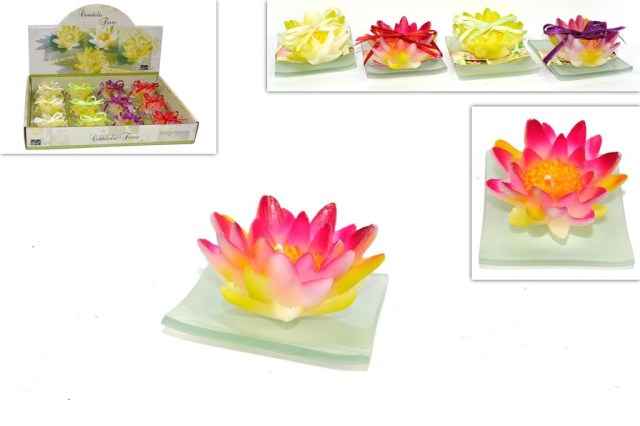 005485 Piattino con candela fiore