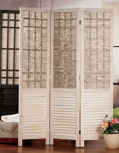 005080 Paravento 3 ante in legno + juta 171x135 29243