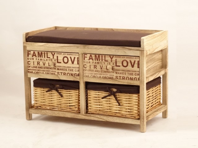 003280 Cassapanca fuocata 2+2 cas.foderata marrone 129-FU 69x34xh48